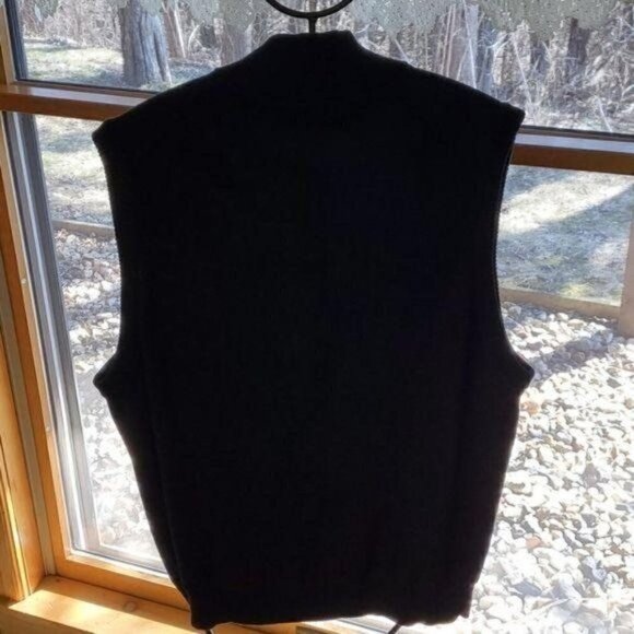 Johnston & Murphy Buttoned Wool Mock Collared Pullover Sz L Vest - Picture 4 of 6